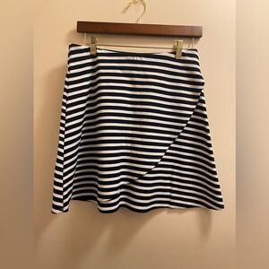 LOFT Navy Blue and White Stripped Skirt Size S